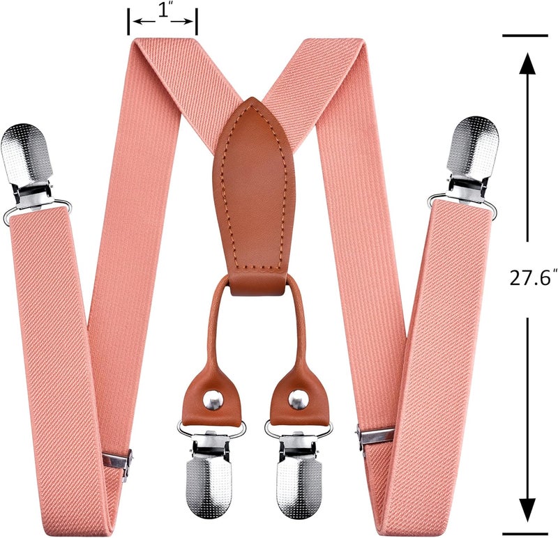 Branduce Solid Color Baby Boy Suspender with 4 Strong Clips Adjustable Kids Y Back Suspenders - Image 3